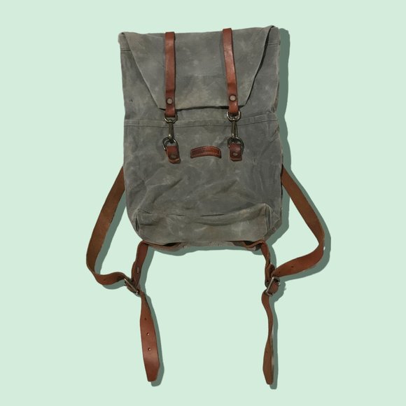 “The Scout” Backpack by Bradley Mountain waxed canvas and leather hiking pack - Picture 3 of 16